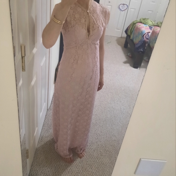 Dusty lilac purple lace dress size S - Picture 1 of 6